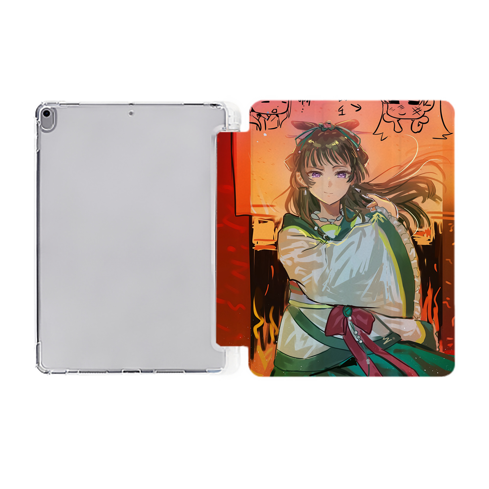（画像用） 薬屋のひとりごと The Apothecary Diaries IPad ケース ペン収納付き 三つ折りスタンド PUレザー×シリコン 対応機種9.5/10.5/10.9インチ